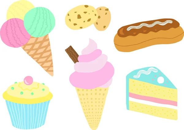 Ensemble de desserts — Image vectorielle