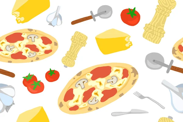 Italská pizza — Stockový vektor