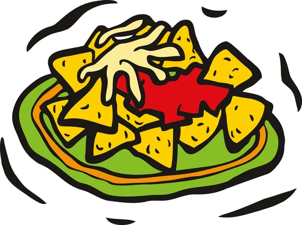 Mexikanische Nachos mit Käse — Stockvektor
