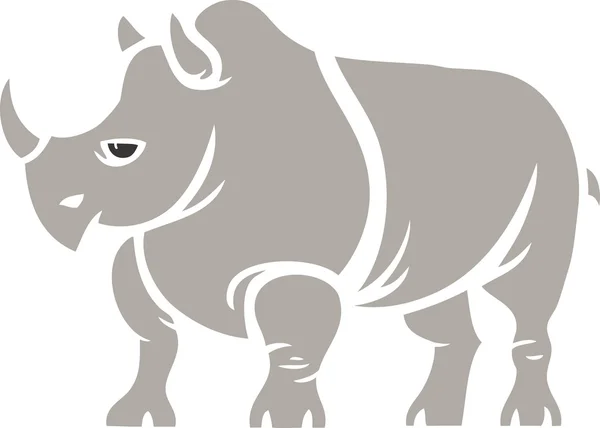 Rinoceronte cinza engraçado — Vetor de Stock