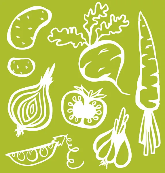 Stylish Vegetables Vector Graphics