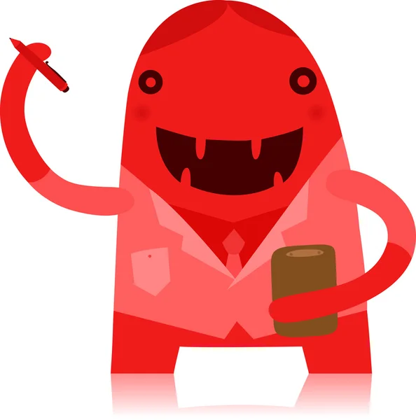 Office Monster Character — Stock Vector