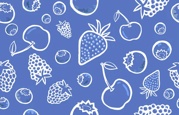 Chutné plody modrá s bílým obrysem — Stockový vektor