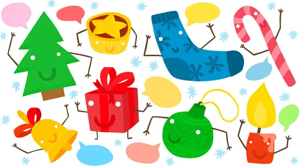 Personajes de Navidad — Vector de stock