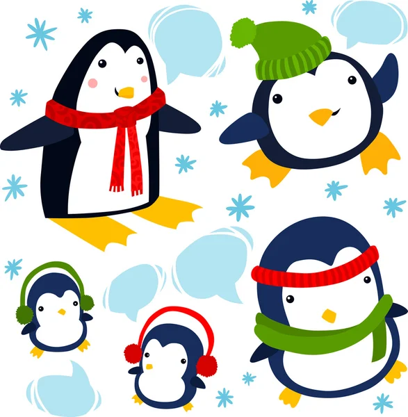 Pingouins de Noël — Image vectorielle