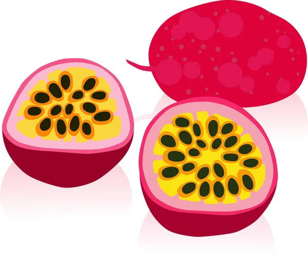 Ripe Passion Fruit Illustration — Stock Vector