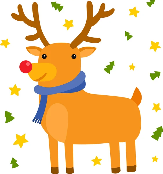 Christmas Deer — Stock Vector