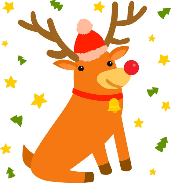 Christmas Deer — Stock Vector