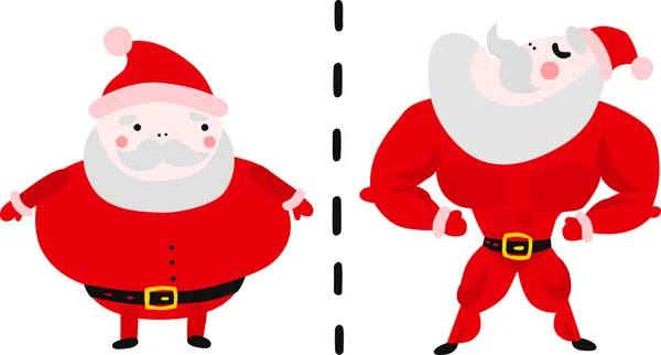 Graisse et Fit Santa — Image vectorielle