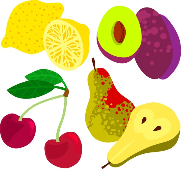 Frutas orgânicas saudáveis — Vetor de Stock