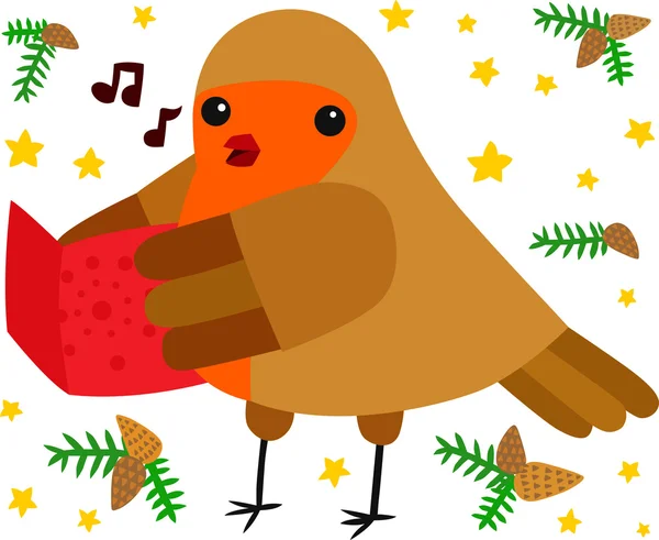 Chanteur de Noël Robin Carol — Image vectorielle