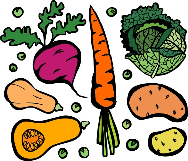 Cool Set de verduras saludables — Vector de stock