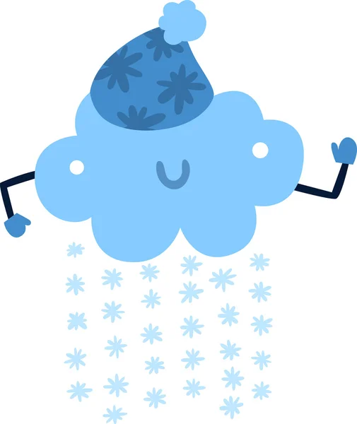 Winter sneeuwt wolk — Stockvector