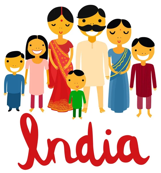 Familia india — Archivo Imágenes Vectoriales