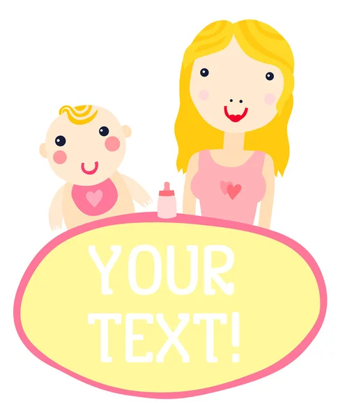 Mother and Baby Girl — Stock Vector