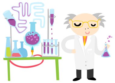 вчений проводить хімічний експеримент