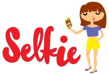 genç kız selfie fotoğraf çekme