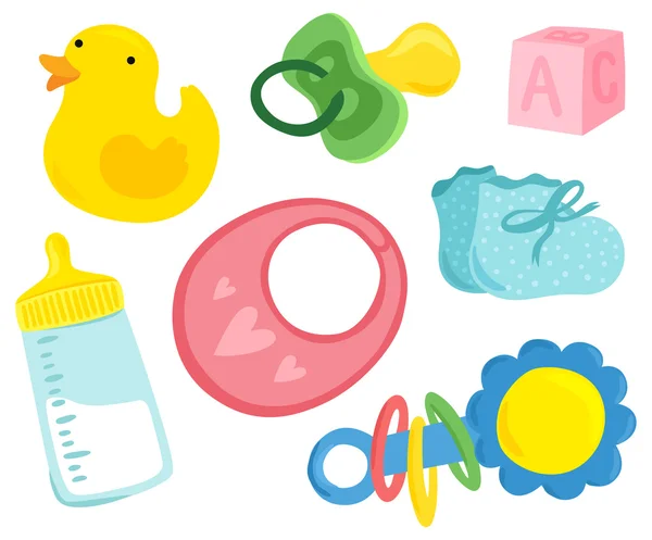 Cute Baby Stuff Set — Stock Vector