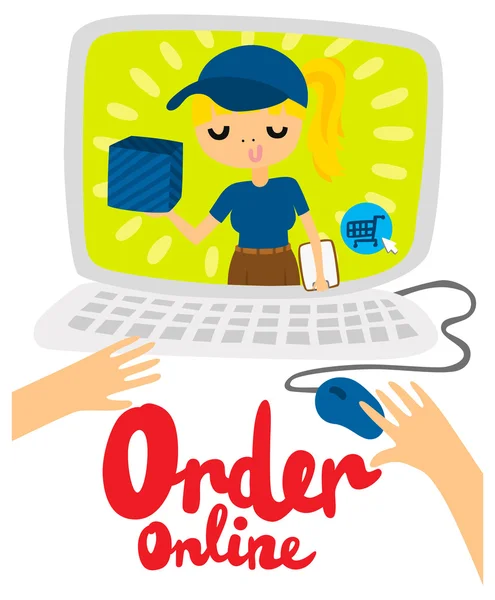 Online Order and Delivery — Stock Vector