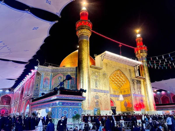 Quadro Para Imam Ali Santuário Sagrado Cidade Najaf Iraque Noite — Fotografia de Stock