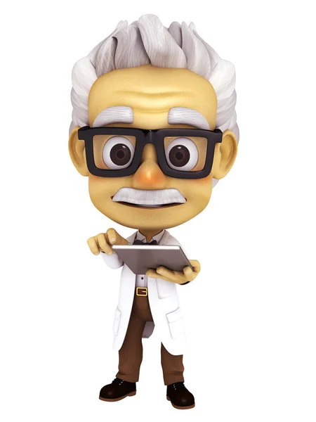 Professor with tablet — Stock Photo, Image