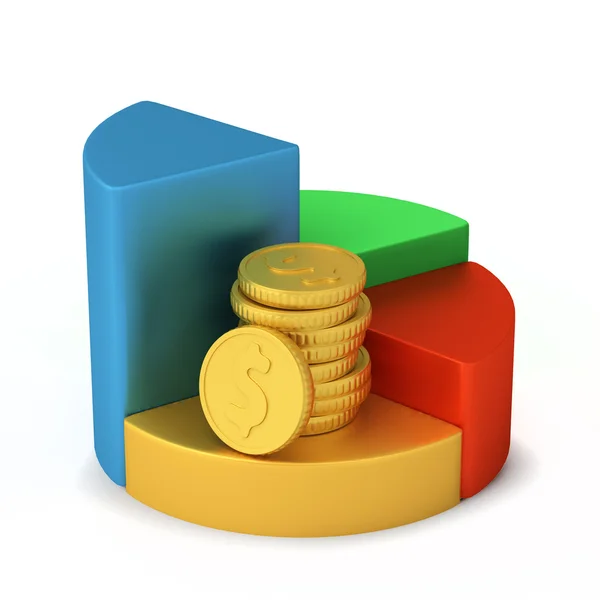 Graph and coins — Stock Photo, Image