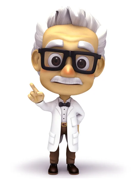 3d professor with attention pose — Stock Photo, Image