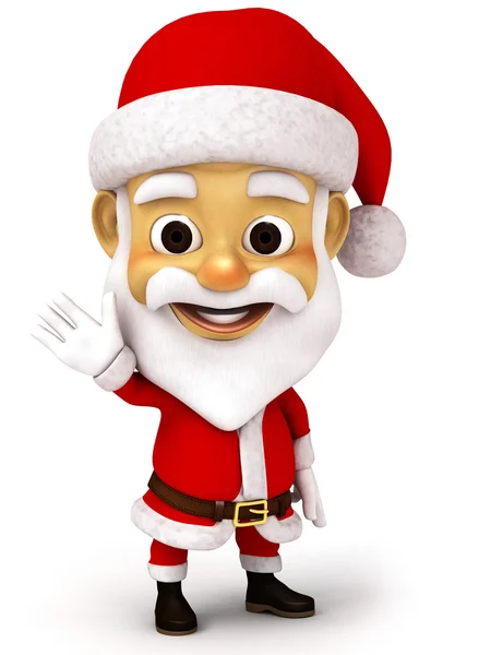 3D render santa met stopbord hand — Stockfoto