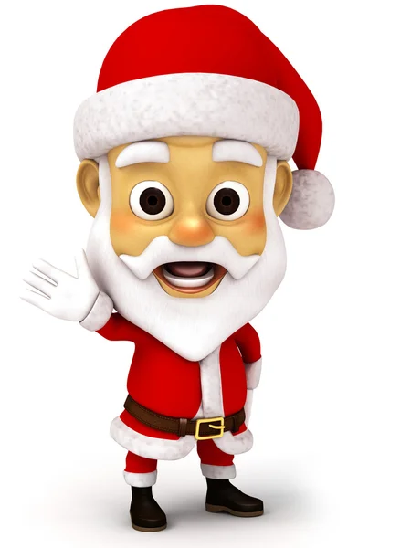 3d santa claus una mano arriba —  Fotos de Stock