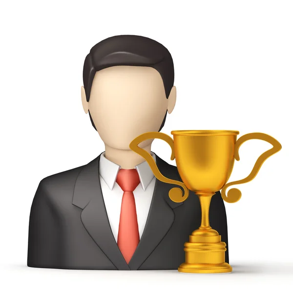 Business people with trophy — Stock Photo, Image