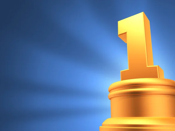 Number one award blue background — Stock Photo, Image