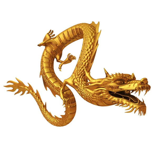 Zlatý drak čínský pozice Royalty Free Stock Fotografie