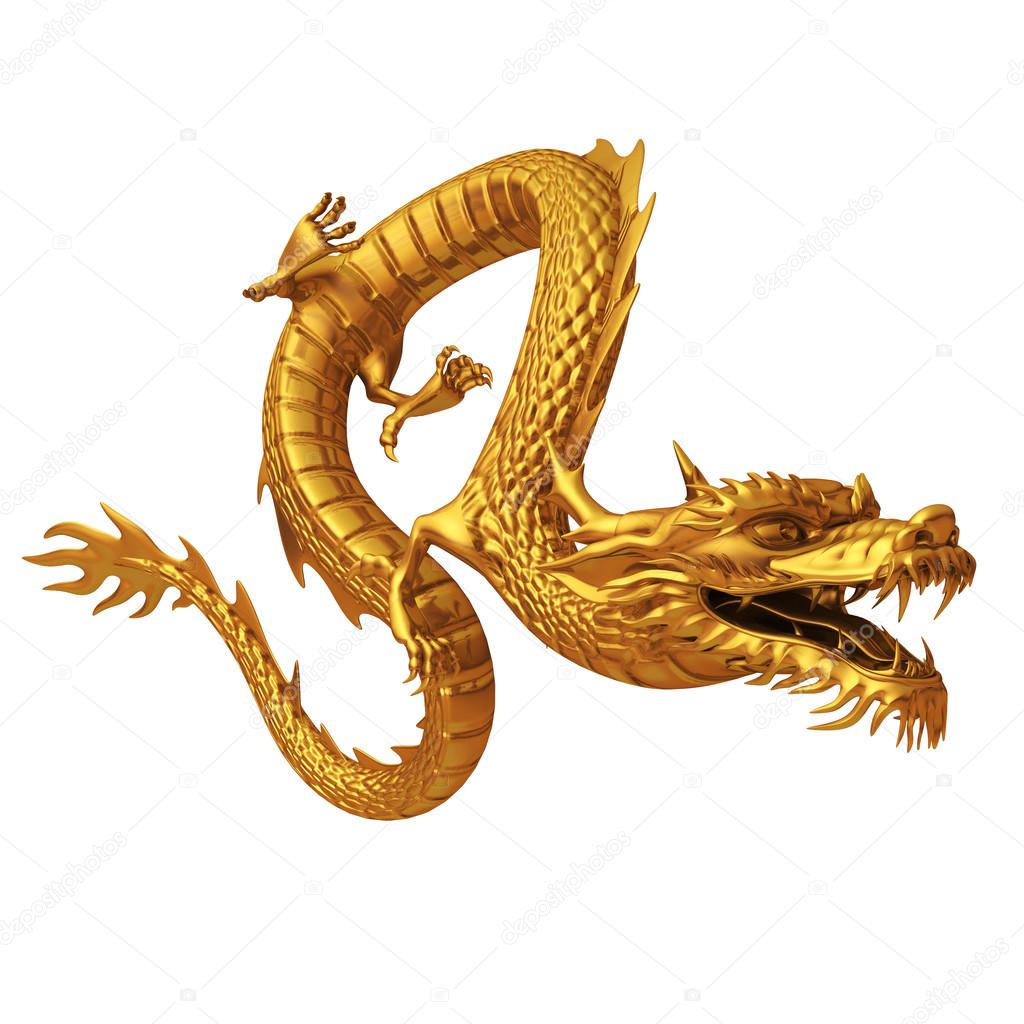 Golden Chinese Dragon Pose Stock Photo Pungkeesmongkees 42636359