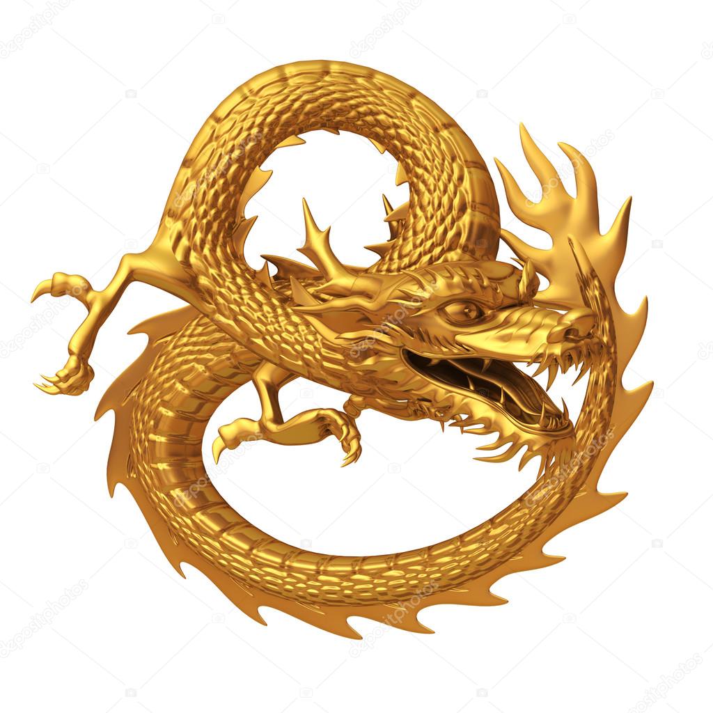 Golden Chinese Dragon Pose Stock Photo By C Pungkeesmongkees