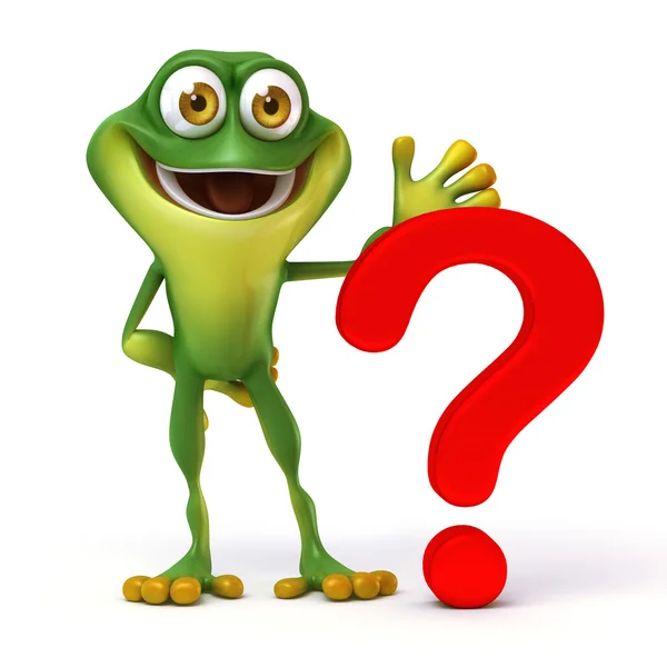 Frog with question mark — Stock Photo, Image