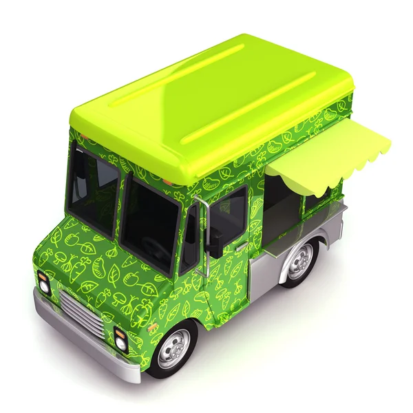 Zelené jídlo truck — Stock fotografie