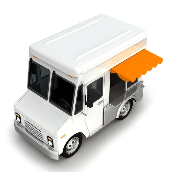 White food truck — Stock Photo, Image