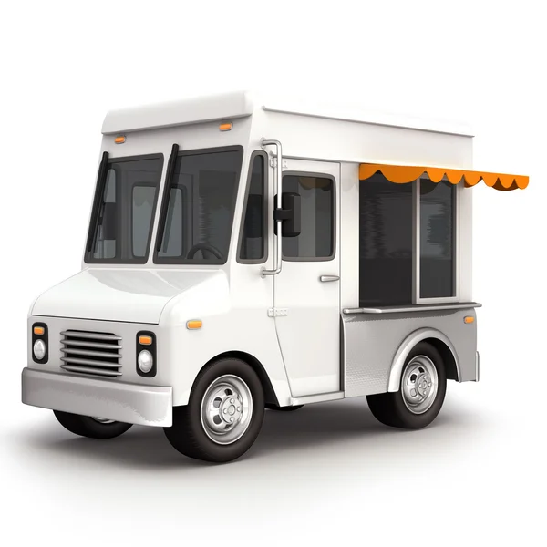 White food truck — Stock Photo, Image