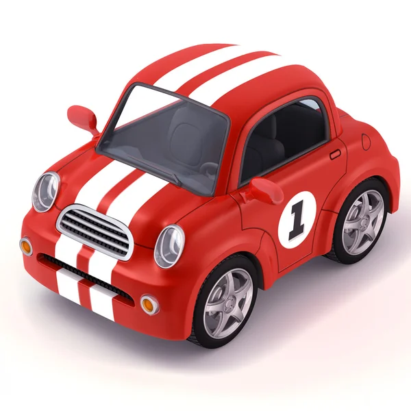 Червоний мультяшний спортивний автомобіль — стокове фото