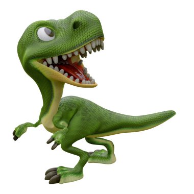 Karikatür dinozorları pozu