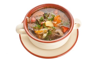 sebze lahana ve mantar çorbası