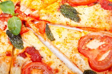 dilimlenmiş pizza margharita