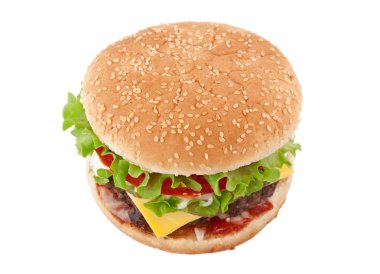 büyük lezzetli peynirli burger