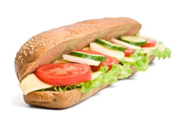  uzun tam buğday vejetaryen baget sandviç 