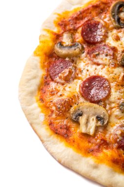 biberli ve mantarlı pizza