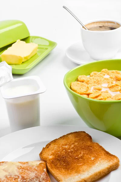 Breakfast with cornflakes — Stock Photo, Image