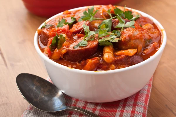 Chorizo and bean stew — Stock Photo, Image