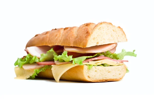 Sándwich de baguette vegetariano de trigo entero largo —  Fotos de Stock