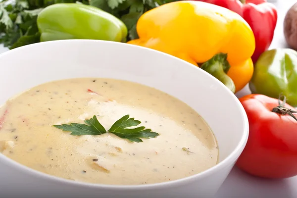 Porcja zupy krem — Zdjęcie stockowe