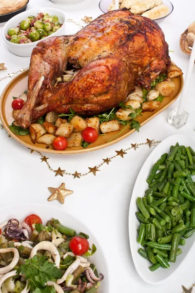 Christmas dinner table — Stock Photo, Image